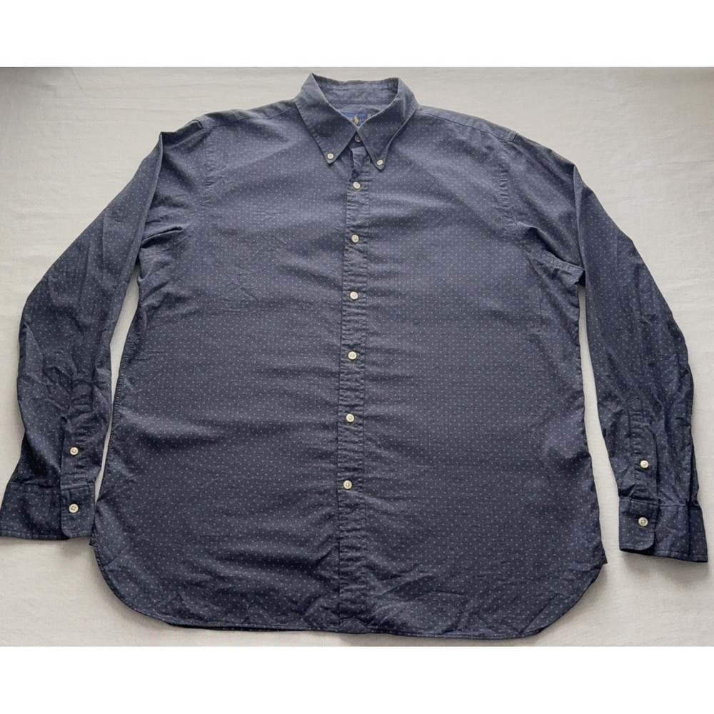 Ralph Lauren Shirt Mens XL Blue Button Down Long Sleeve Casual Dress Cotton